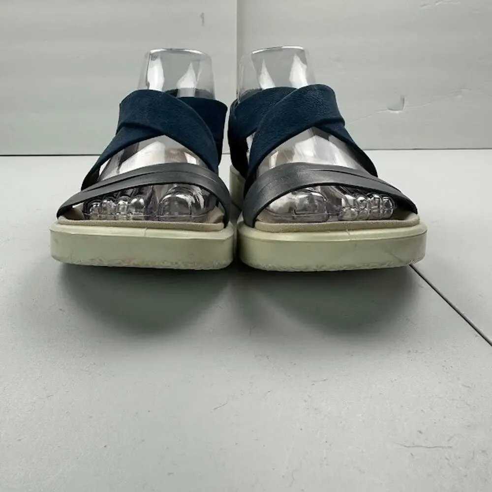 ECCO Flowt Sandals Womens 8 Blue Sandal Strappy Comfort Minimalist Preppy - Picture 3 of 12